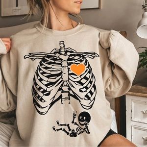 Skeleton halloween pregnancy sweatshirt